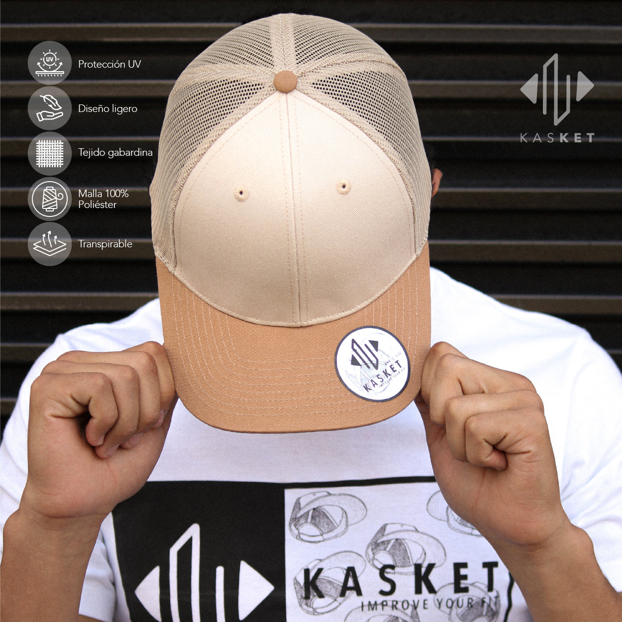GORRA TRUCKER K-601 BEIGE / OCRE / TAN
