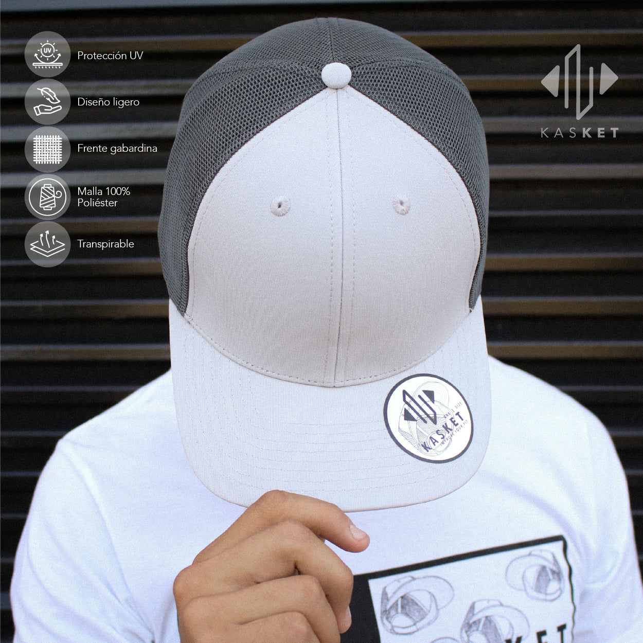GORRA TRUCKER K-301 OXFORD / GRIS CONCRETO