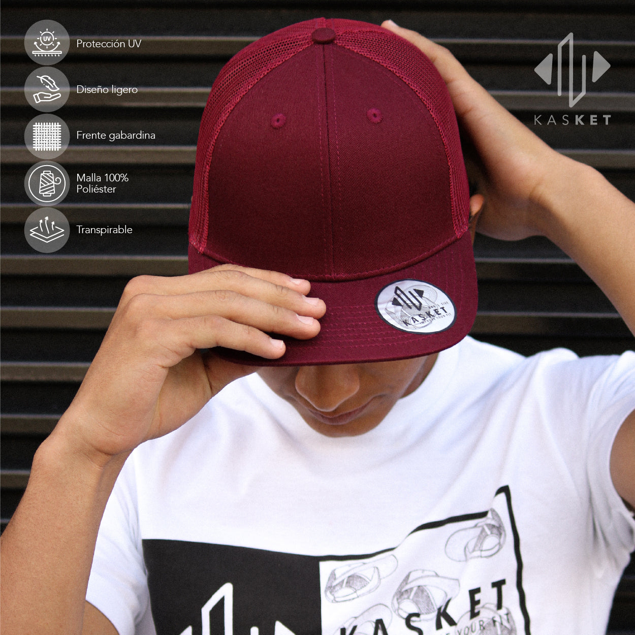 GORRA TRUCKER K-201 MERLOT