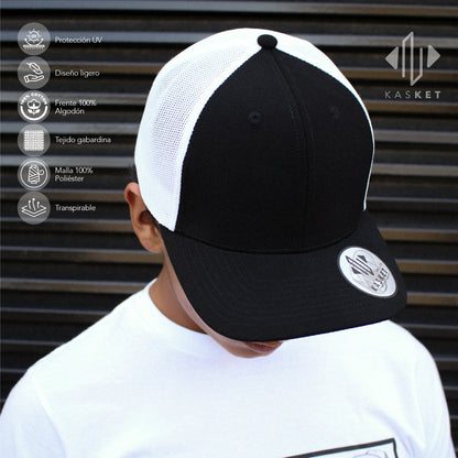 GORRA TRUCKER K-301 BLANCO / NEGRO