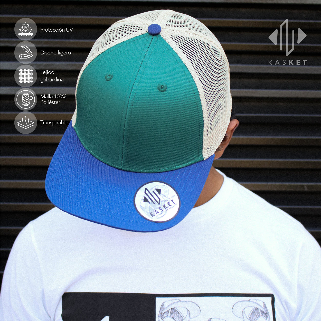 GORRA TRUCKER K-601 COLUMBIA / REY / BEIGE