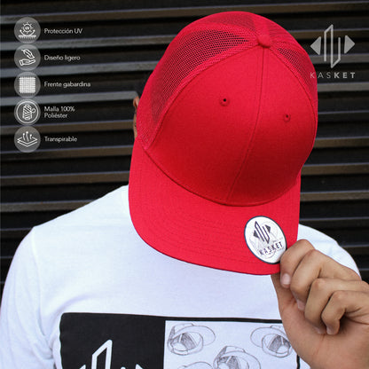 GORRA TRUCKER K-201 ROJO 100%